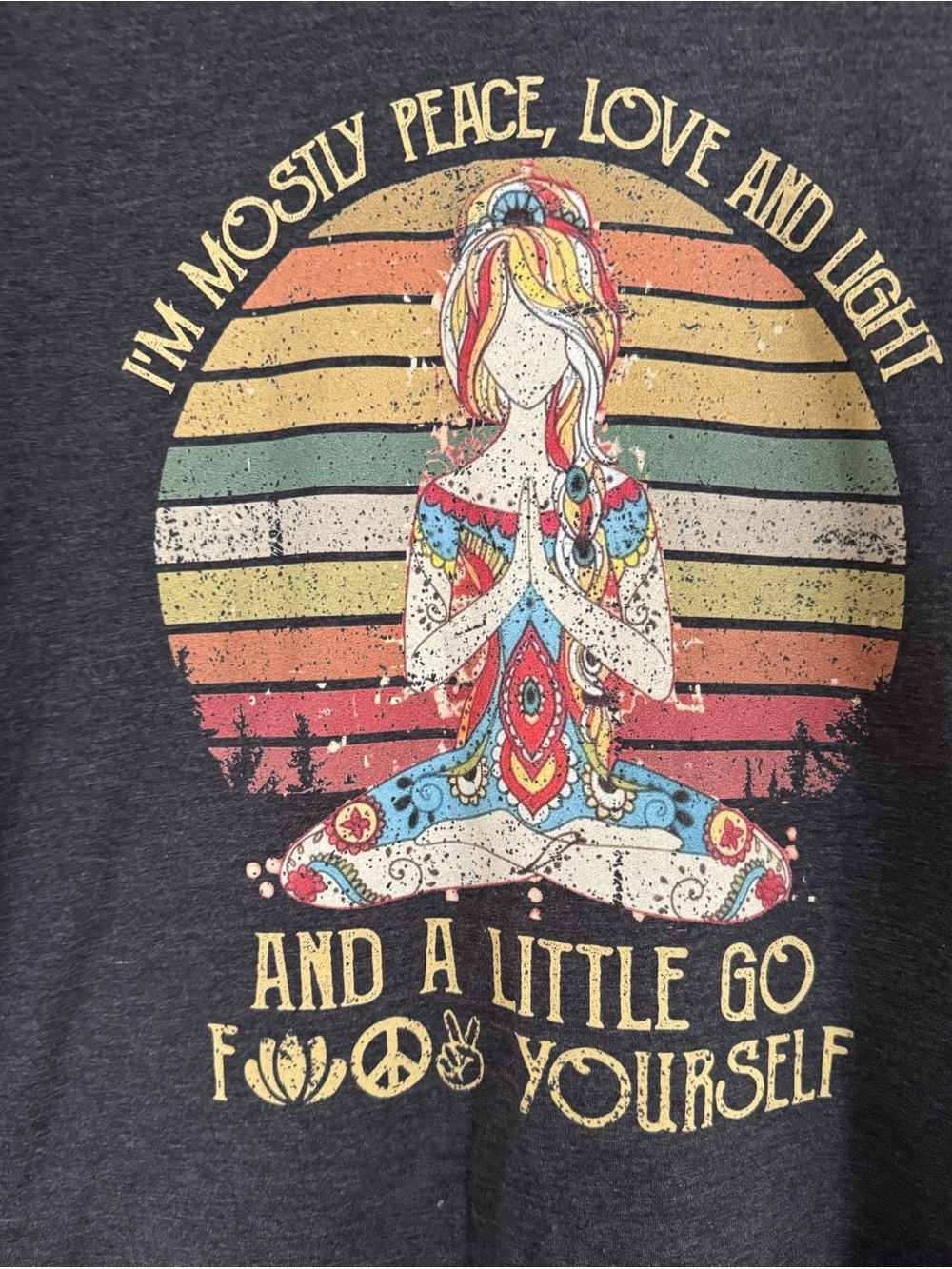 Graphic Yoga Girl Tee - Charcoal - Picture 3 of 5